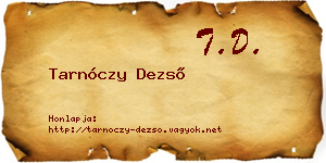 Tarnóczy Dezső névjegykártya