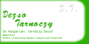 dezso tarnoczy business card